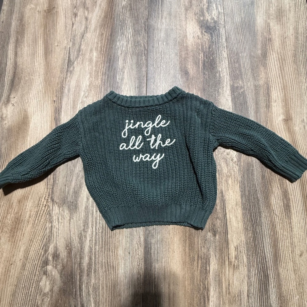 Old Navy Sweater Green Jingle All The Way Storybook Whimsical